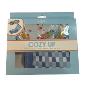 confetti filled satin sleep mask and matching socks